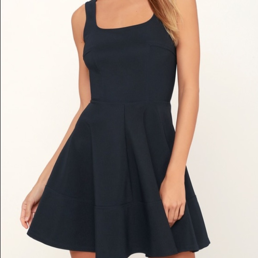 Lulus Home Before Daylight Navy Blue Dress (NEW)